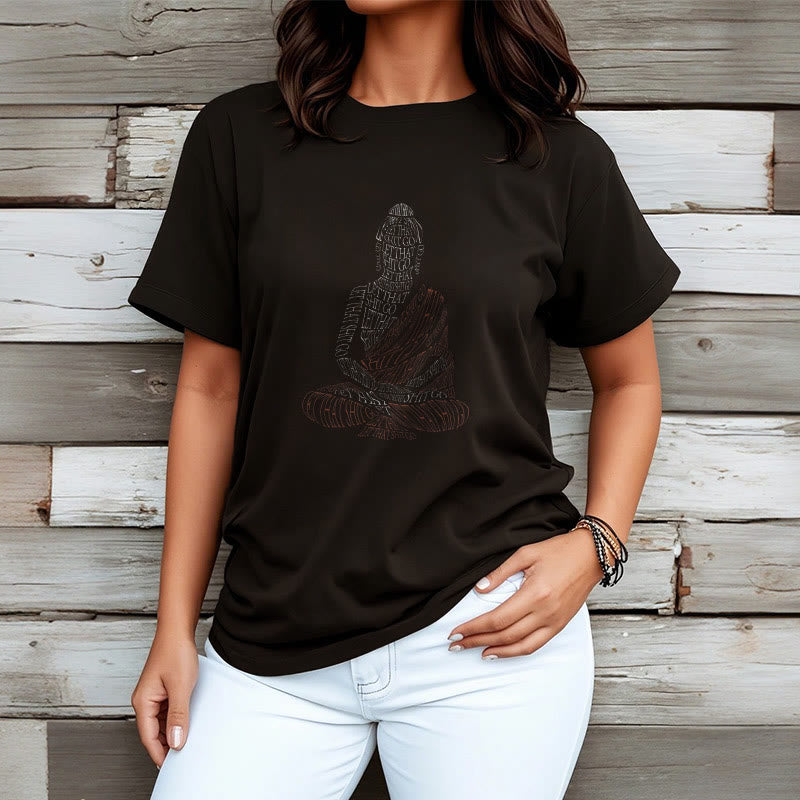 Buddha Stones Meditating Buddha Let That Shit Go Pattern Tee T-shirt - image 8