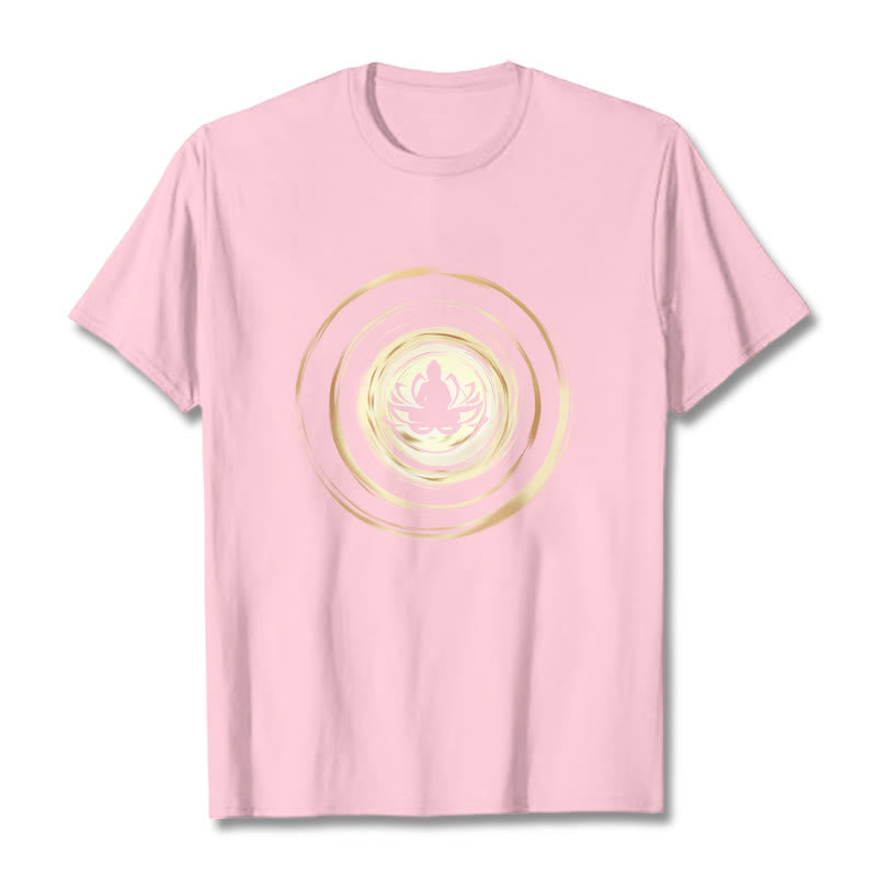 Buddha Stones Meditating Buddha Lotus Pattern Tee T-shirt - LightPink - 2XL - image 13