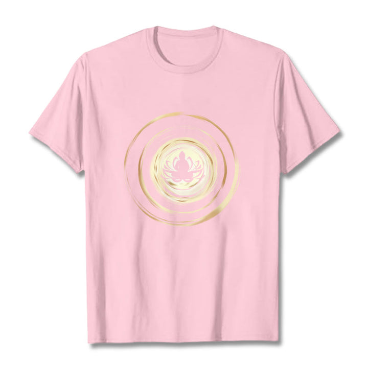 Buddha Stones Meditating Buddha Lotus Pattern Tee T-shirt - LightPink - 2XL - image 13
