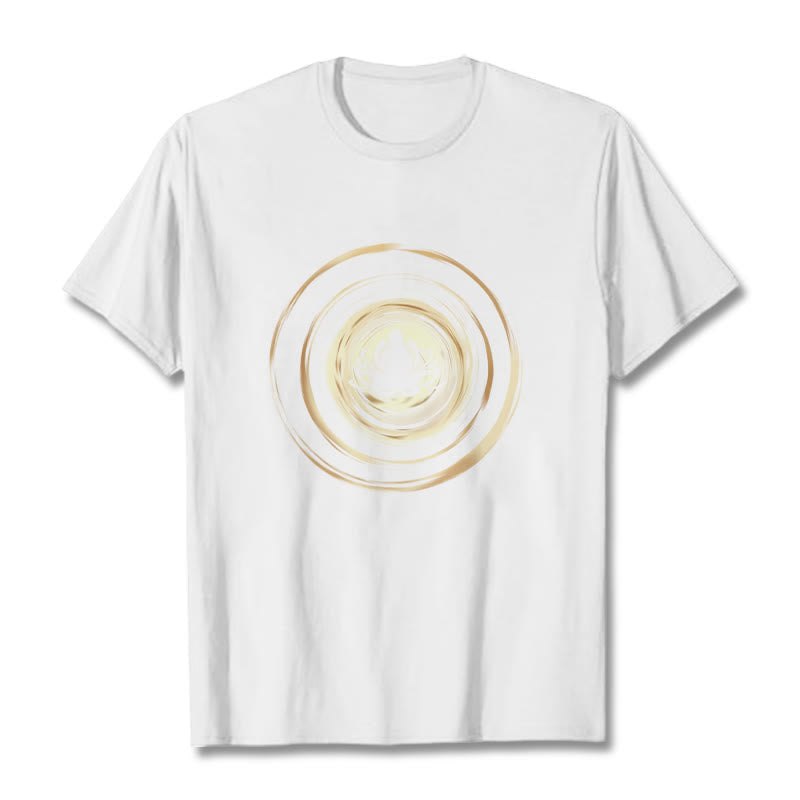 Buddha Stones Meditating Buddha Lotus Pattern Tee T-shirt - White - 2XL - image 6
