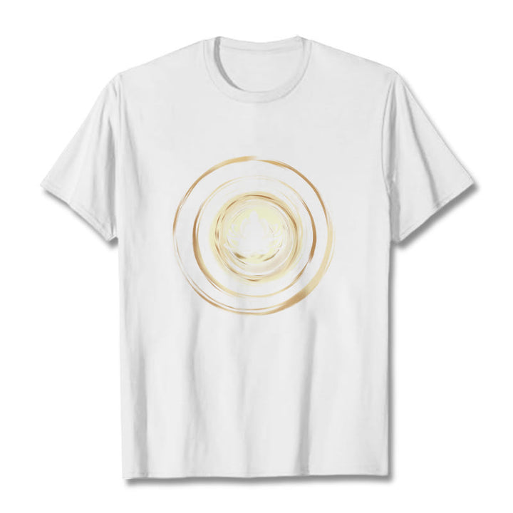 Buddha Stones Meditating Buddha Lotus Pattern Tee T-shirt - White - 2XL - image 6