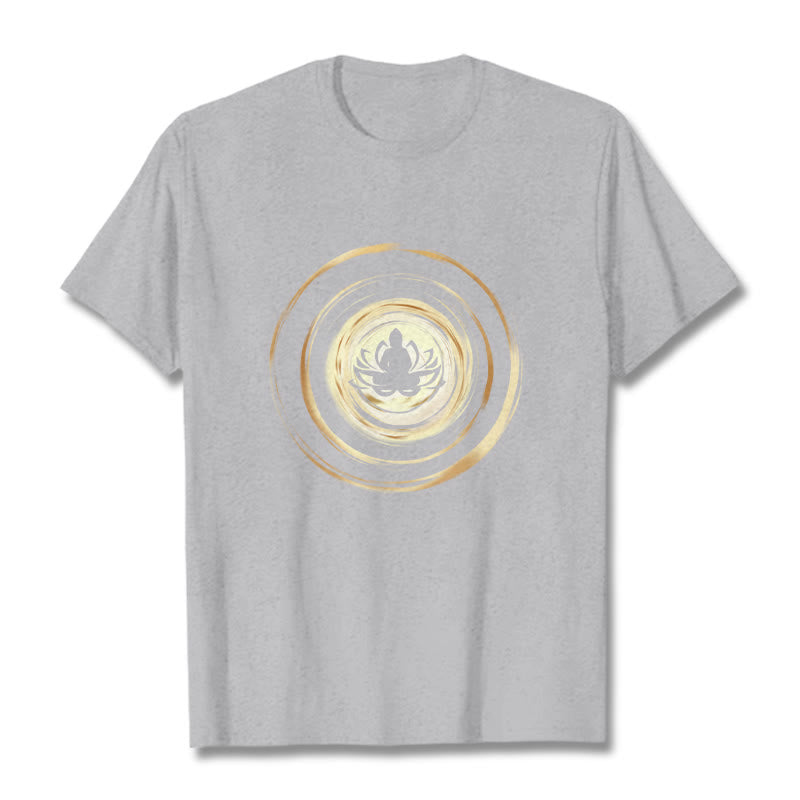 Buddha Stones Meditating Buddha Lotus Pattern Tee T-shirt - LightGrey - 2XL - image 20