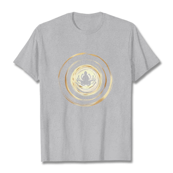Buddha Stones Meditating Buddha Lotus Pattern Tee T-shirt - LightGrey - 2XL - image 20
