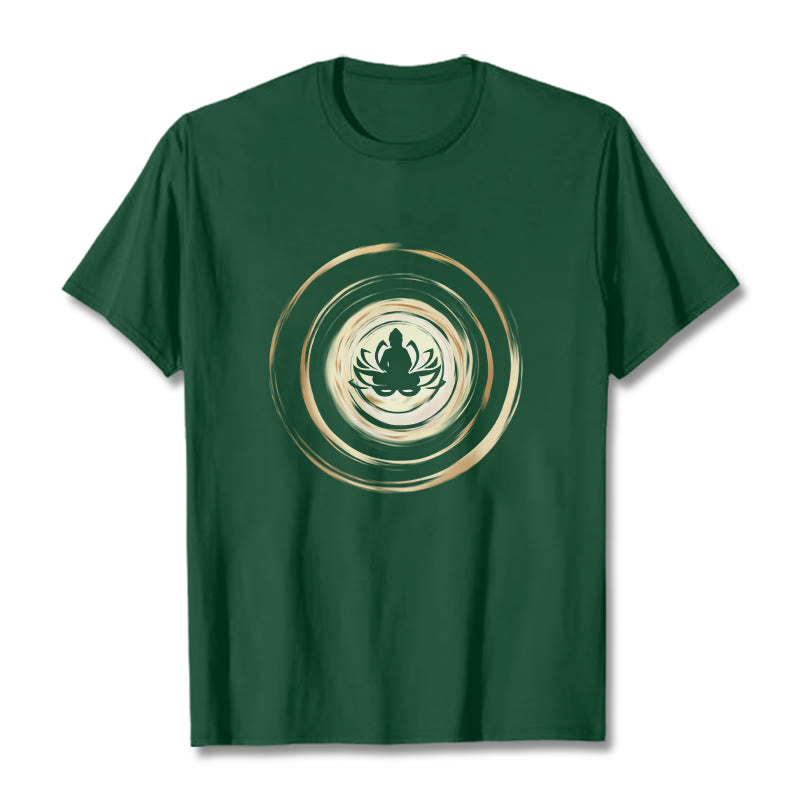 Buddha Stones Meditating Buddha Lotus Pattern Tee T-shirt - ForestGreen - 2XL - image 11