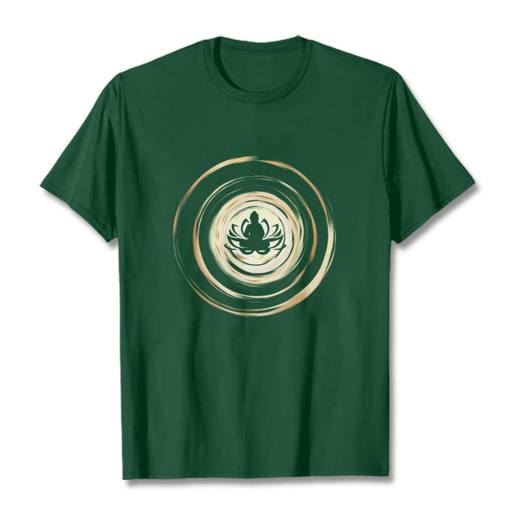 Buddha Stones Meditating Buddha Lotus Pattern Tee T-shirt - ForestGreen - 2XL - image 11