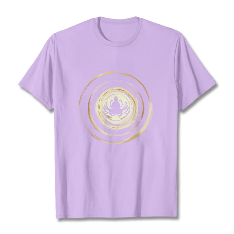 Buddha Stones Meditating Buddha Lotus Pattern Tee T-shirt - Plum - 2XL - image 17