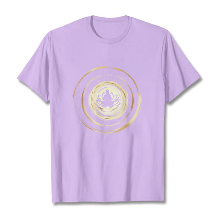 Buddha Stones Meditating Buddha Lotus Pattern Tee T-shirt - Plum - 2XL - image 17