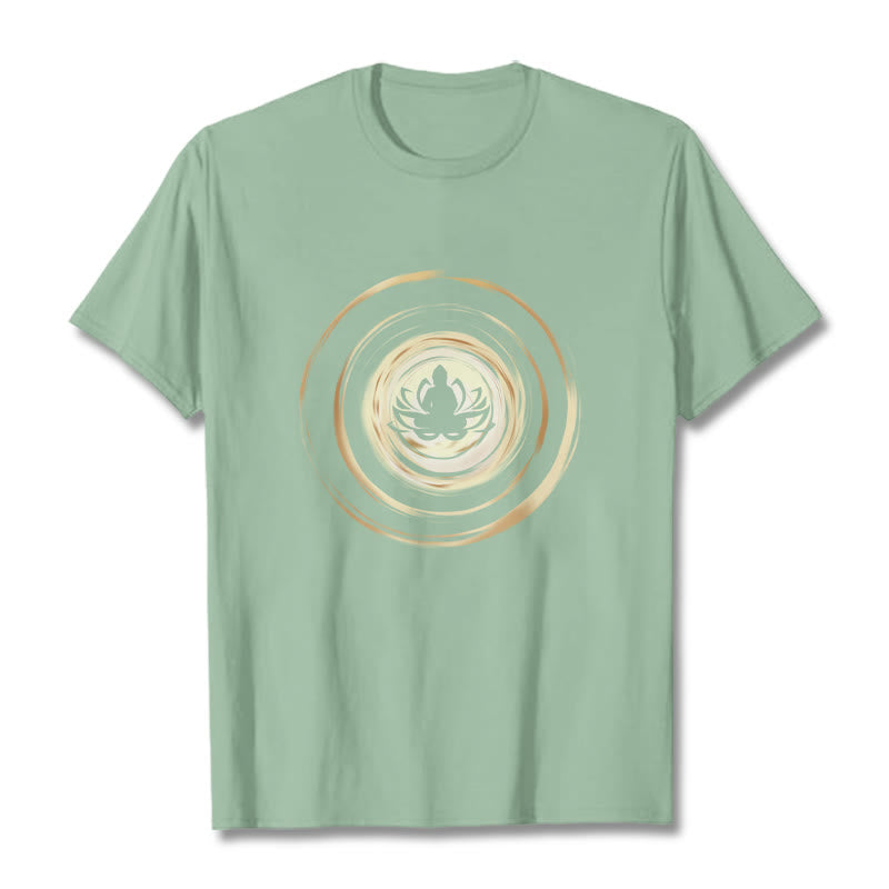 Buddha Stones Meditating Buddha Lotus Pattern Tee T-shirt - PaleGreen - 2XL - image 15