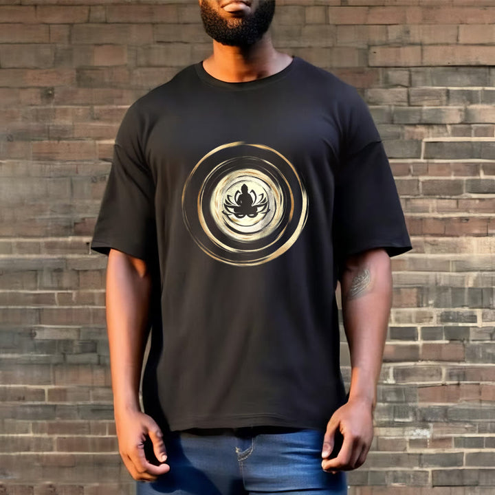 Buddha Stones Meditating Buddha Lotus Pattern Tee T-shirt - image 3