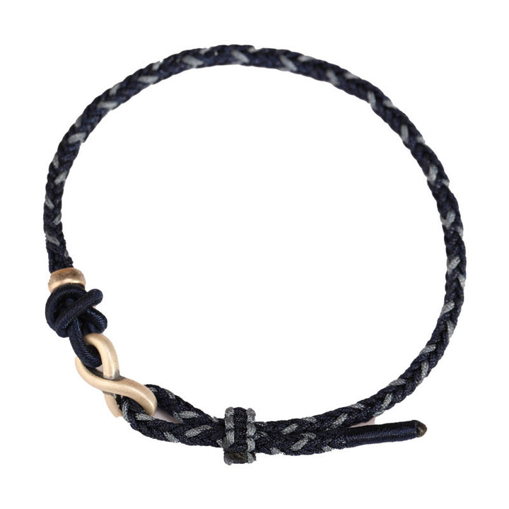 Buddha Stones Handmade 999 Sterling Silver Endless Knot Infinity Symbol LuckĀ Rope Bracelet