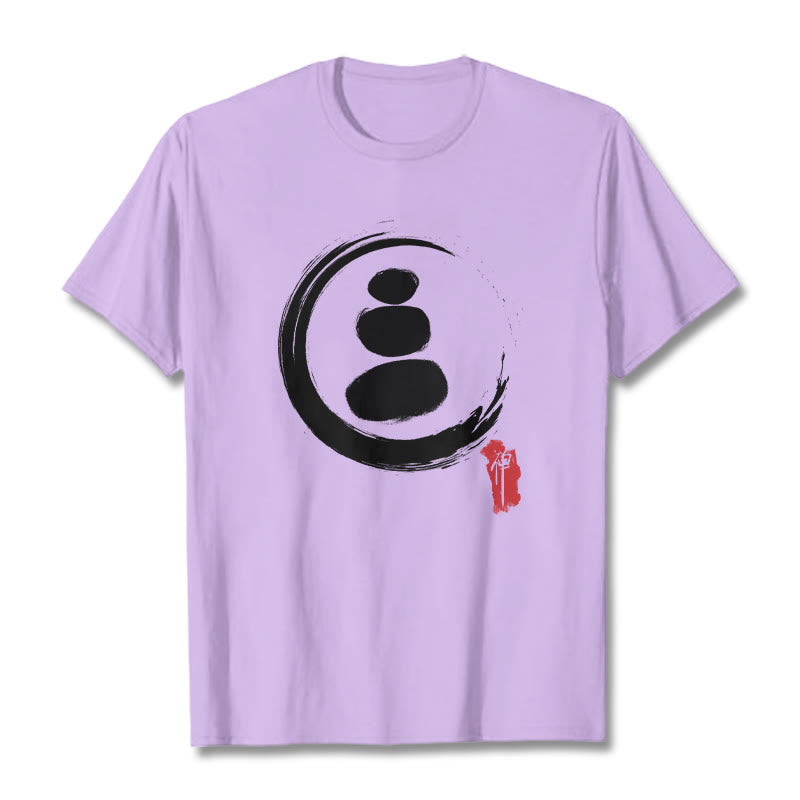 Buddha Stones Zen Circles Cotton Tee T-shirt - Plum - 2XL - image 16