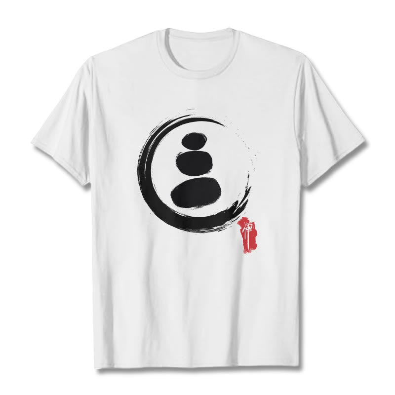 Buddha Stones Zen Circles Cotton Tee T-shirt - White - 2XL - image 10