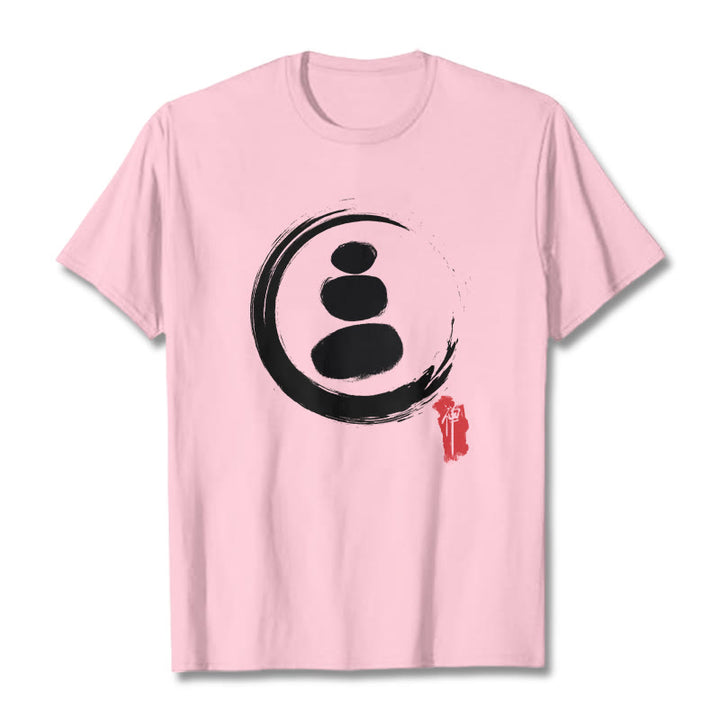 Buddha Stones Zen Circles Cotton Tee T-shirt - Light Pink - 2XL - image 13