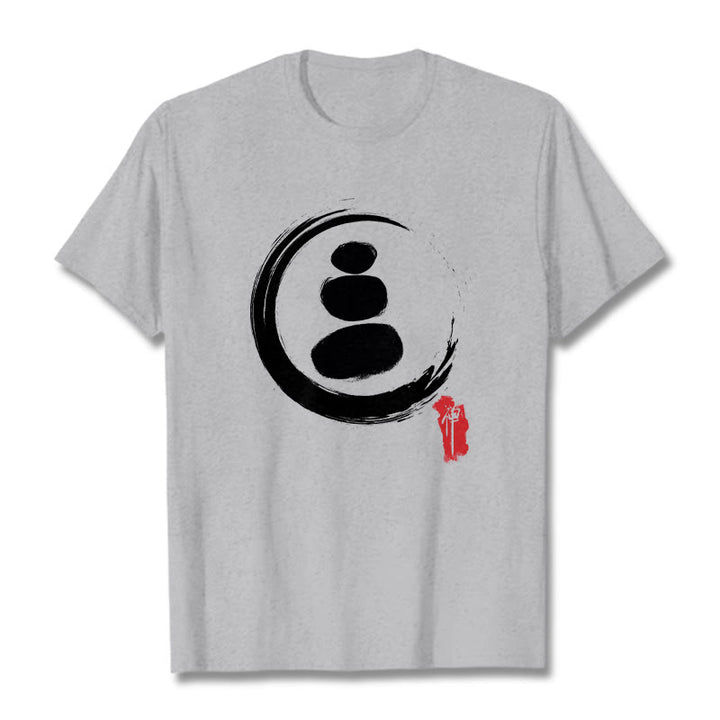 Buddha Stones Zen Circles Cotton Tee T-shirt - Light Grey - 2XL - image 20