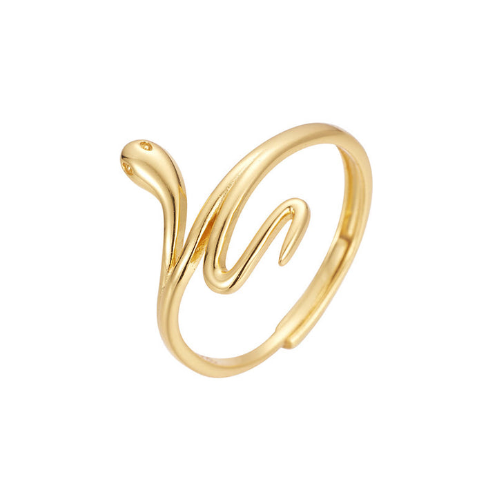 Buddha Stones 925 Sterling Silver Golden Snake Year Of The Snake Calm Balance Adjustable Ring - image 7