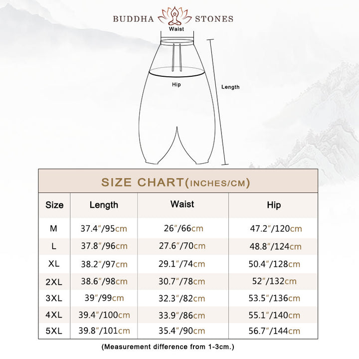 Buddha Stones Dragon Design Casual Plain Cotton Men's Pants With Pockets - image 5