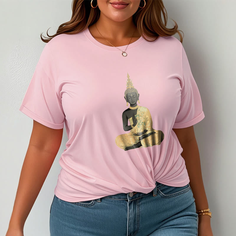 Buddha Stones Meditating Buddha Pattern Cotton Tee T-shirt - image 20