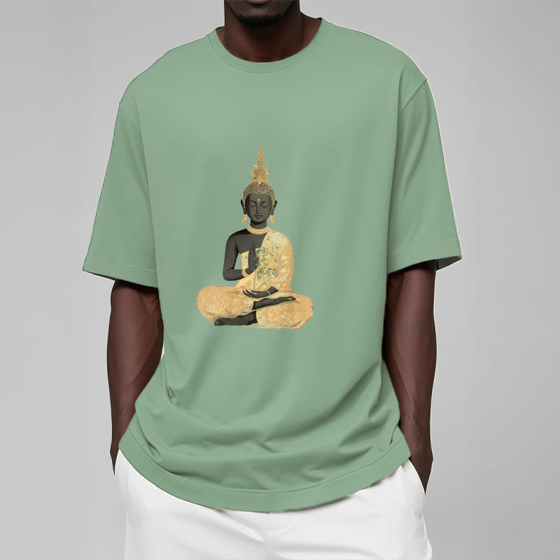 Buddha Stones Meditating Buddha Pattern Cotton Tee T-shirt - image 18