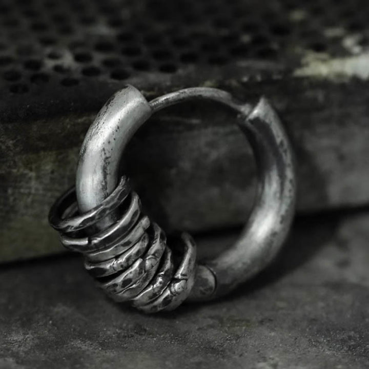 Buddha Stones 925 Sterling Silver Hand-hammered Protection Earrings  - image 1