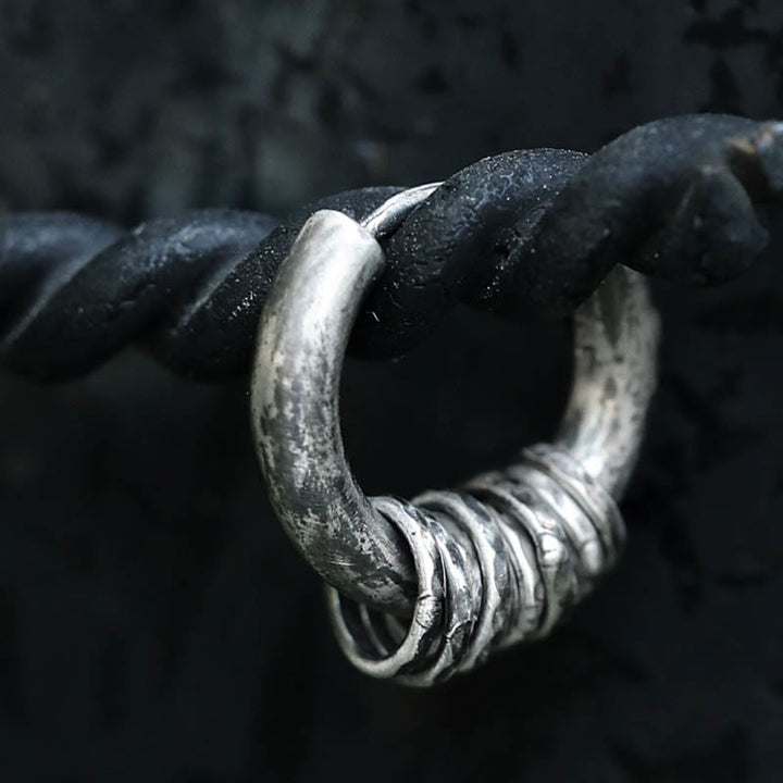 Buddha Stones 925 Sterling Silver Hand-hammered Protection Earrings  - image 3