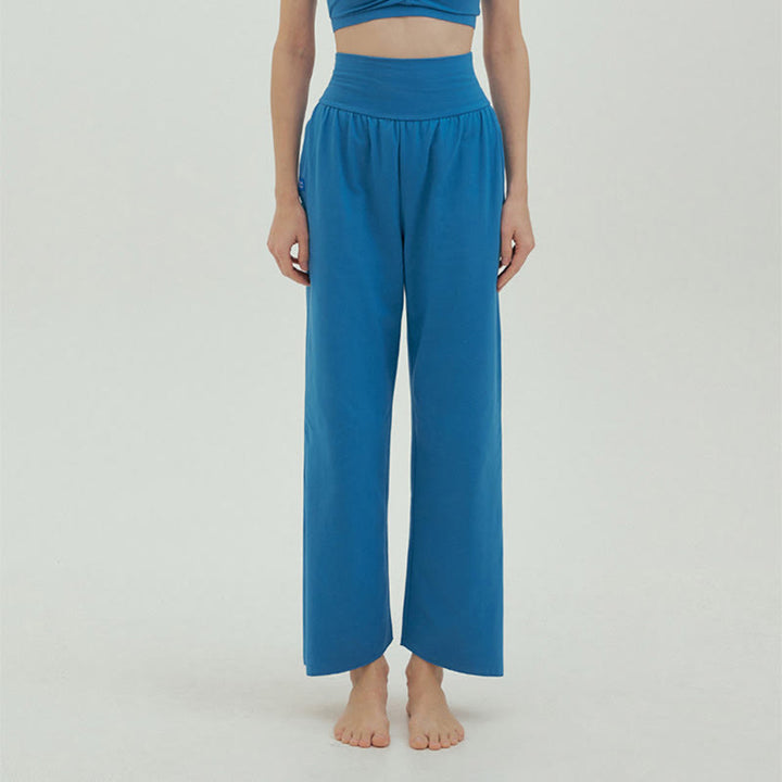 Buddha Stones Casual Loose Tie-down Hem Plain High Waist Women's Leica Pants With Pockets - AntiqueWhite - US4,UK/AU8,EU36 (L) - image 45