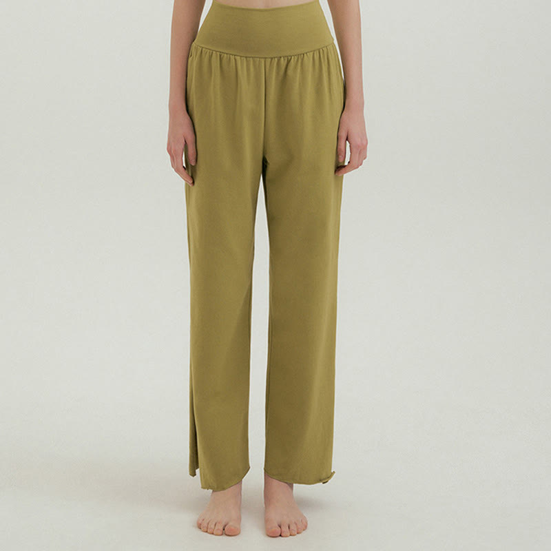 Buddha Stones Casual Loose Tie-down Hem Plain High Waist Women's Leica Pants With Pockets - OliveDrab - US4,UK/AU8,EU36 (L) - image 38