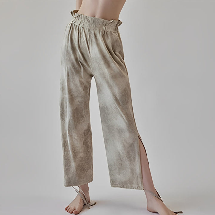 Buddha Stones Casual Trouser Leg Ties Ink Printing Women's Spandex Pants - Wheat - US6,UK/AU10,EU38 (XL) - image 7