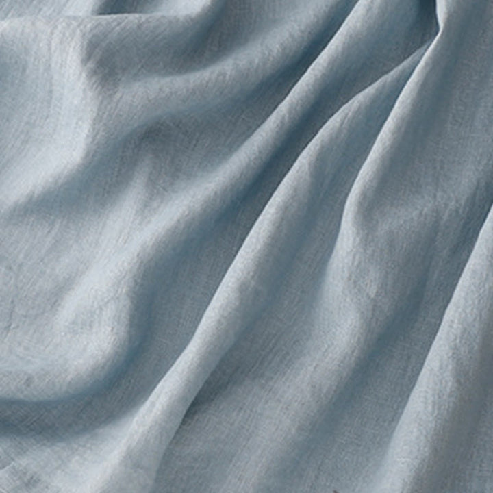 Buddha Stones Casual Plain Crew Neck Lace-up Half Sleeve Cotton Linen Midi Dress With Pockets - image 14