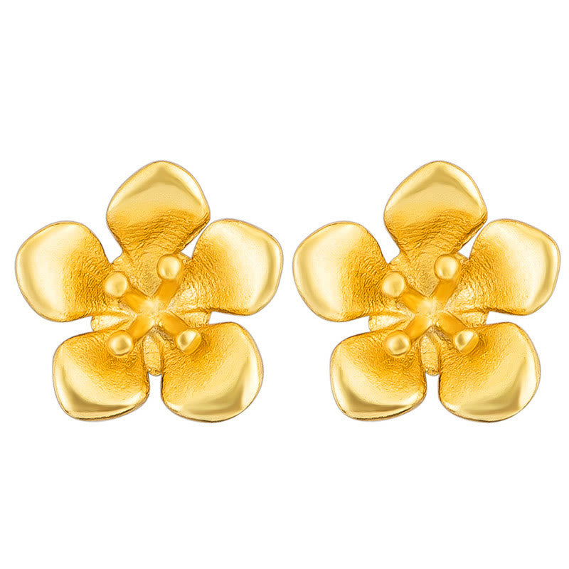 Buddha Stones 925 Sterling Silver Golden Peach Blossom Balance Earrings - image 6