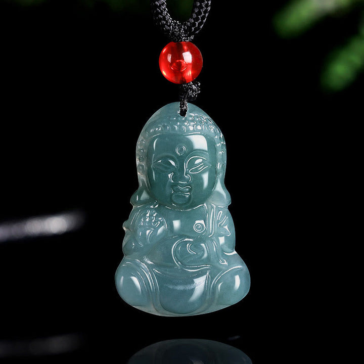 Buddha Stones Jade Baobao Buddha Prosperity Necklace Pendant - image 3
