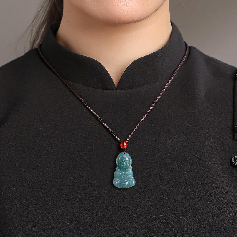Buddha Stones Jade Baobao Buddha Prosperity Necklace Pendant - image 5