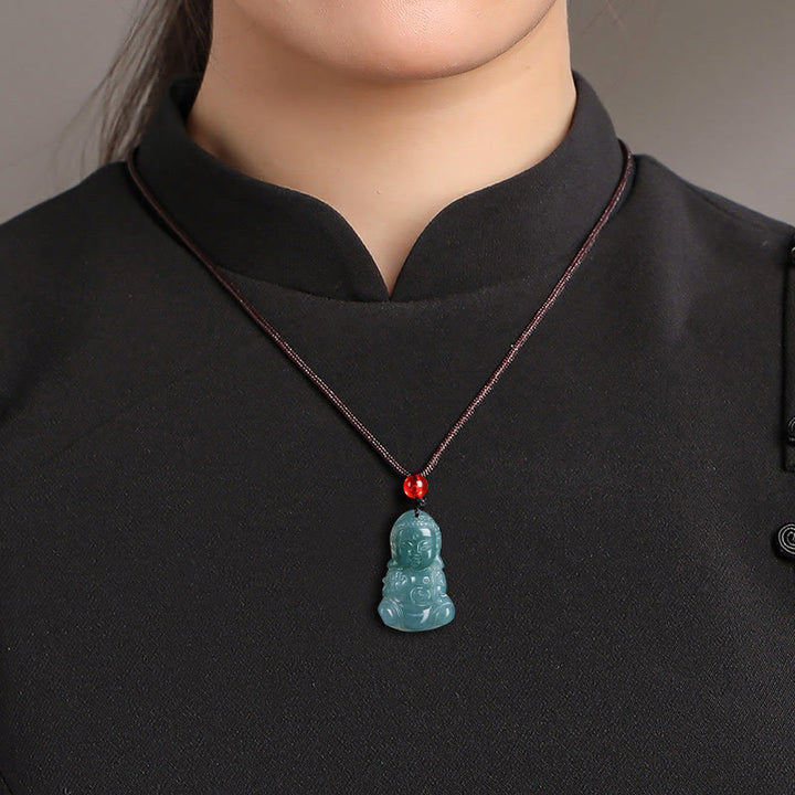 Buddha Stones Jade Baobao Buddha Prosperity Necklace Pendant - image 5