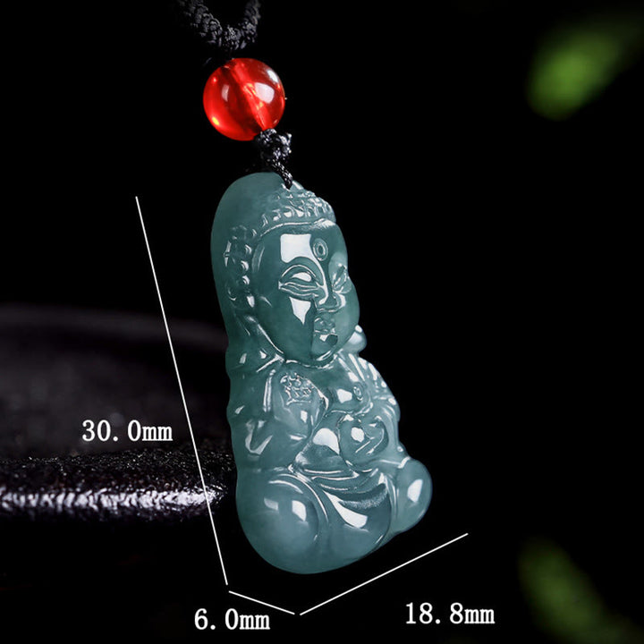 Buddha Stones Jade Baobao Buddha Prosperity Necklace Pendant - image 7