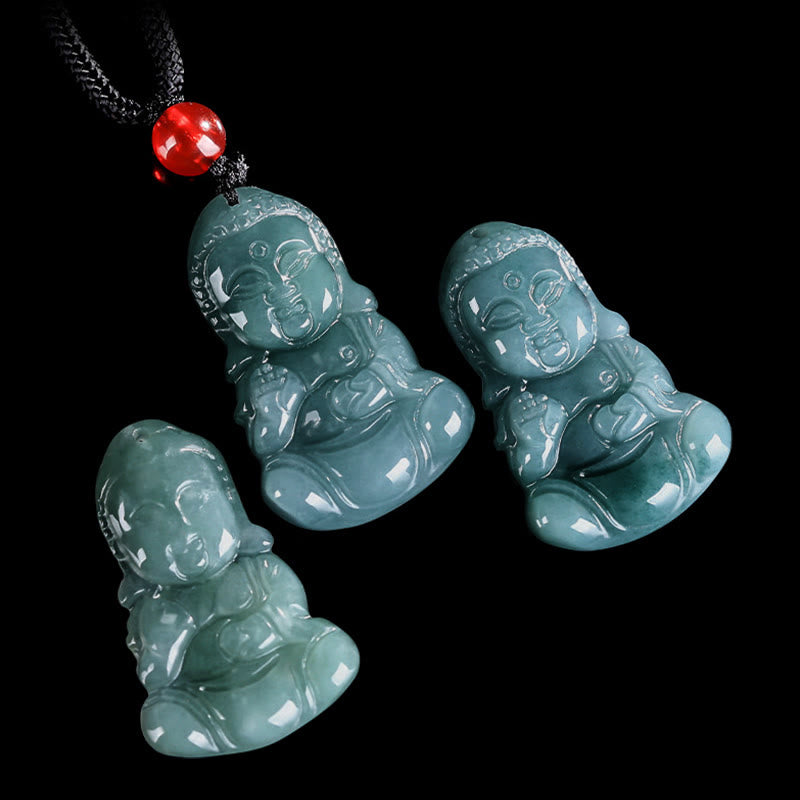 Buddha Stones Jade Baobao Buddha Prosperity Necklace Pendant - image 8