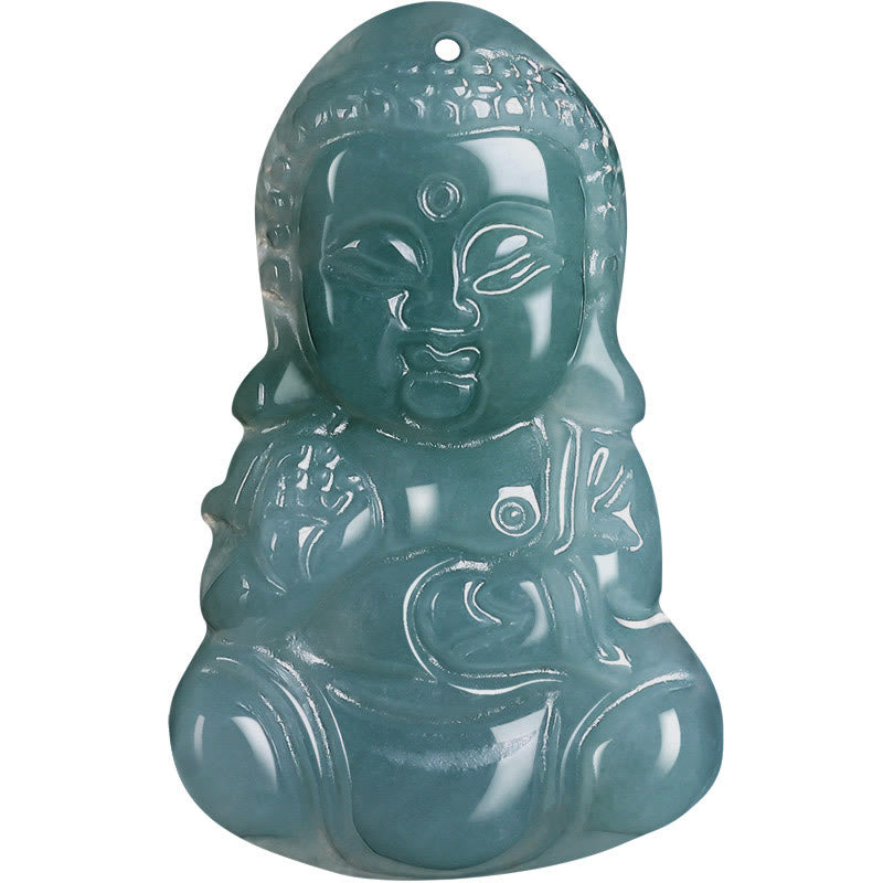 Buddha Stones Jade Baobao Buddha Prosperity Necklace Pendant - image 9