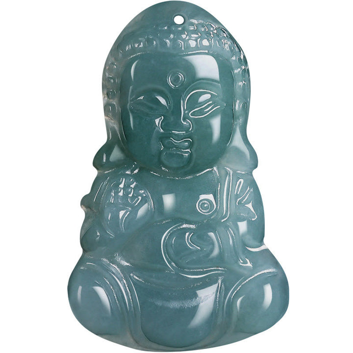 Buddha Stones Jade Baobao Buddha Prosperity Necklace Pendant - image 9