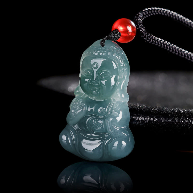 Buddha Stones Jade Baobao Buddha Prosperity Necklace Pendant - image 2