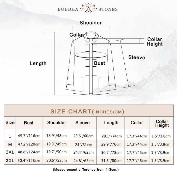 Buddha Stones 2Pcs Men's Tang Suit Koi Fish Pattern Frog-Button Long Sleeve Shirt Pants Set - image 5