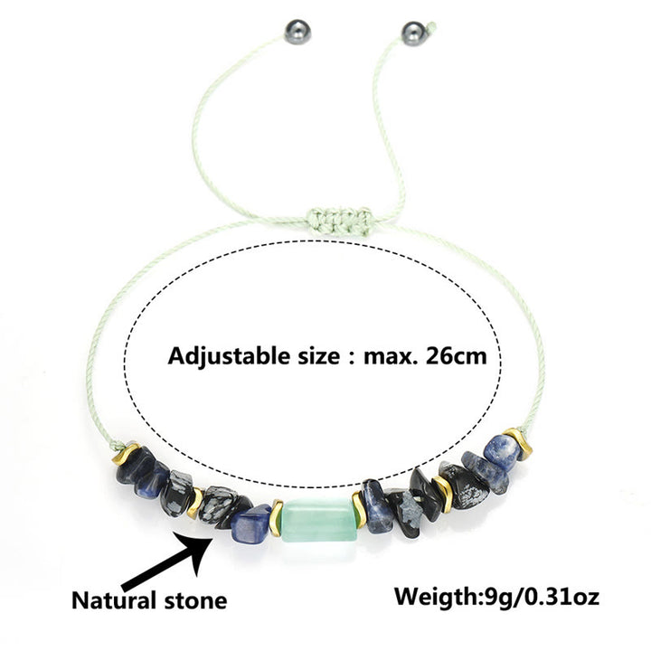 Buddha Stones New Job Green Aventurine Sodalite Snowflake Obsidian Energy Bracelet