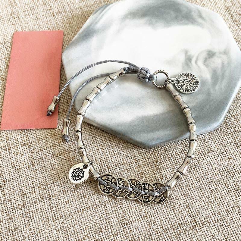 Buddha Stones Five Emperor Coins Mountain Ghosts Spend Money Bracelet