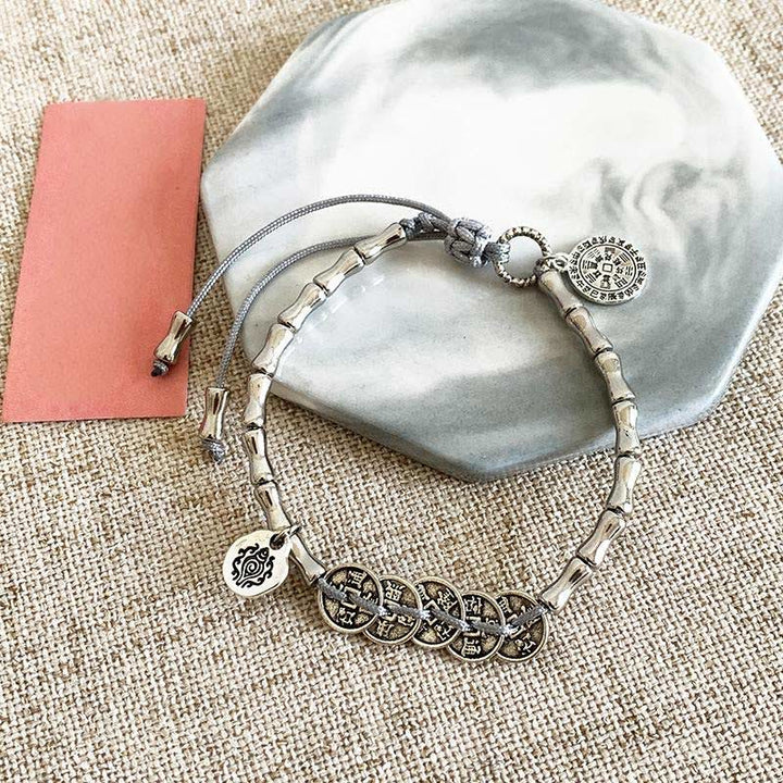 Buddha Stones Five Emperor Coins Mountain Ghosts Spend Money Bracelet