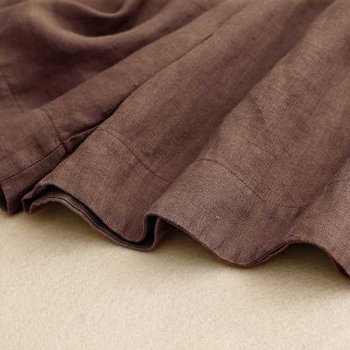 Buddha Stones Summer Casual Solid Color Zipper Button Acrylic Fiber Frog Button Women's Shorts With Pockets