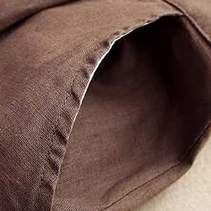 Buddha Stones Summer Casual Solid Color Zipper Button Acrylic Fiber Frog Button Women's Shorts With Pockets