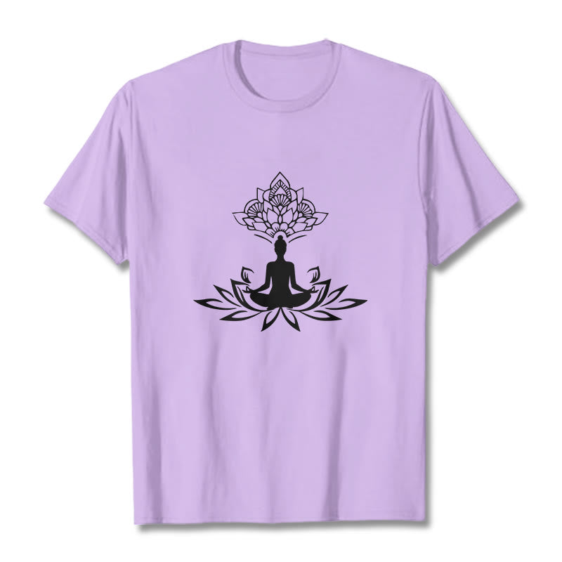 Buddha Stones Lotus Flower Meditation Buddha Tee T-shirt - Plum - 2XL - image 17
