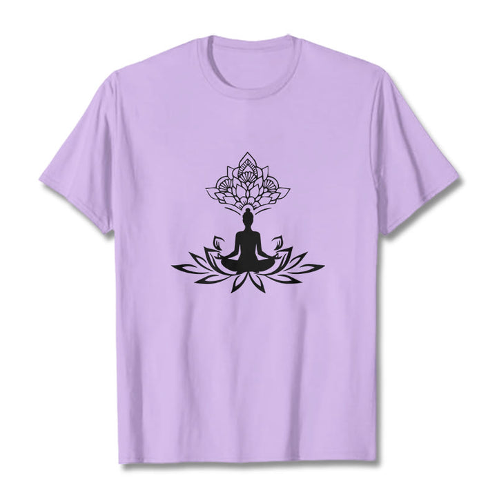 Buddha Stones Lotus Flower Meditation Buddha Tee T-shirt - Plum - 2XL - image 17