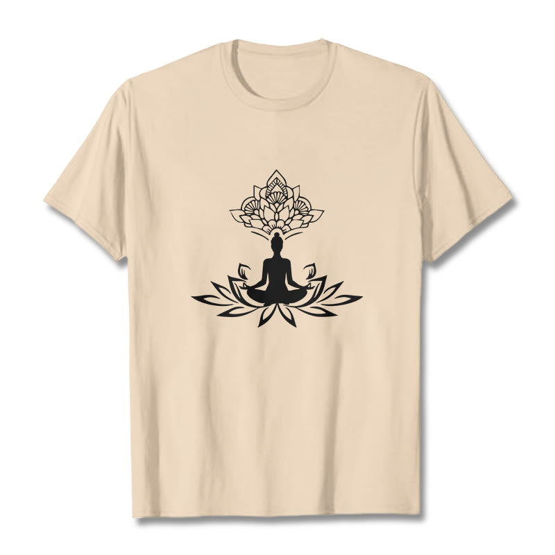 Buddha Stones Lotus Flower Meditation Buddha Tee T-shirt - Bisque - 2XL - image 9