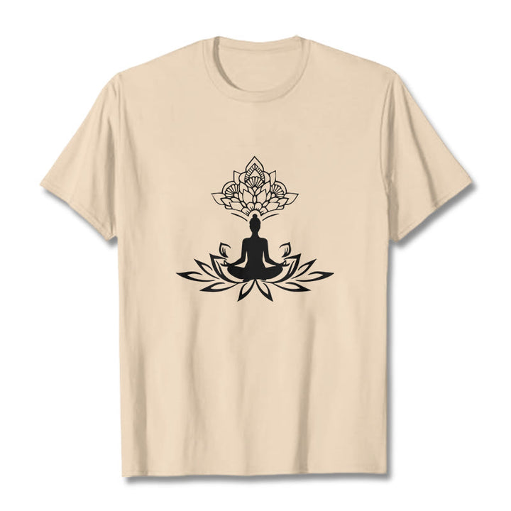 Buddha Stones Lotus Flower Meditation Buddha Tee T-shirt - Bisque - 2XL - image 9
