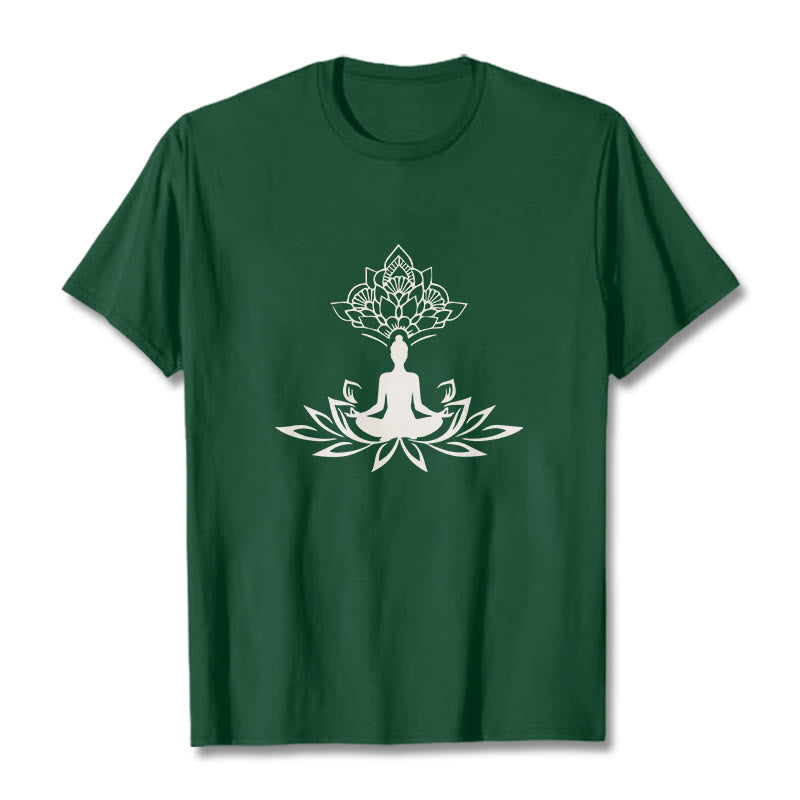 Buddha Stones Lotus Flower Meditation Buddha Tee T-shirt - ForestGreen - 2XL - image 11