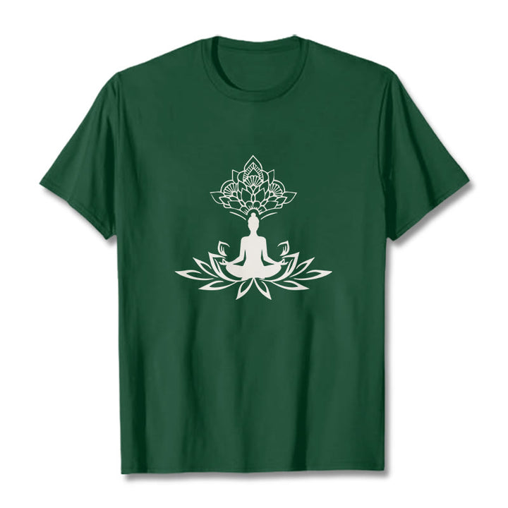 Buddha Stones Lotus Flower Meditation Buddha Tee T-shirt - ForestGreen - 2XL - image 11
