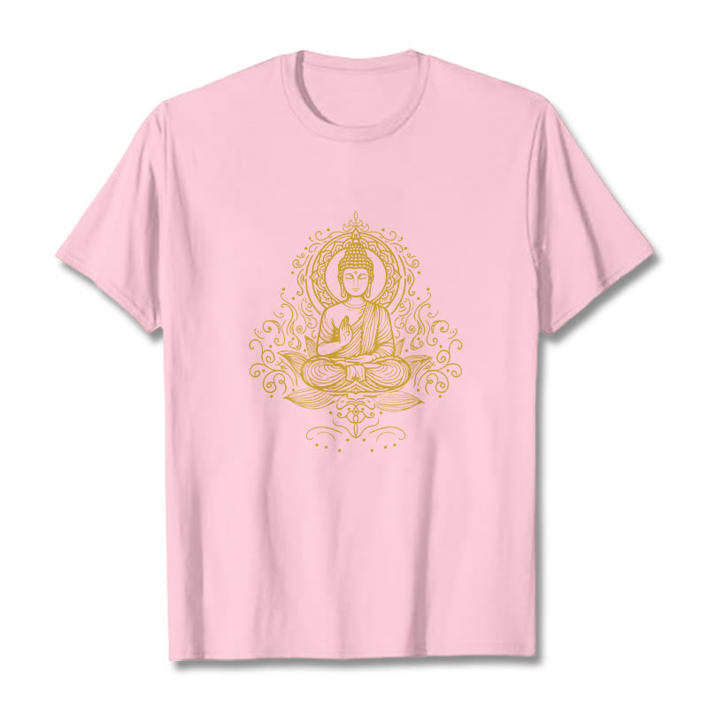 Buddha Stones Lotus Flower Vines Meditation Buddha Tee T-shirt - LightPink - 2XL - image 13